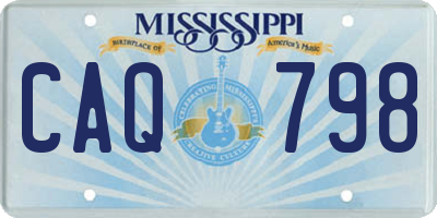 MS license plate CAQ798