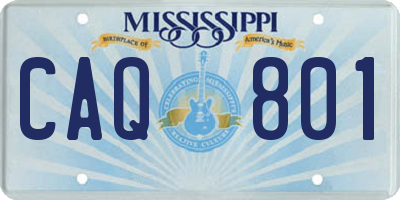 MS license plate CAQ801