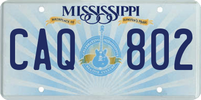 MS license plate CAQ802