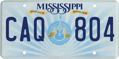 MS license plate CAQ804