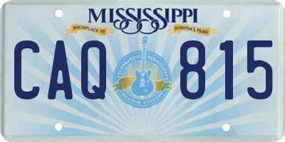 MS license plate CAQ815