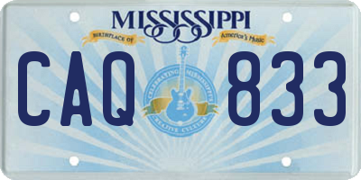 MS license plate CAQ833
