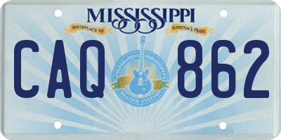 MS license plate CAQ862