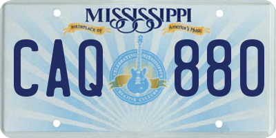 MS license plate CAQ880