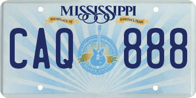 MS license plate CAQ888
