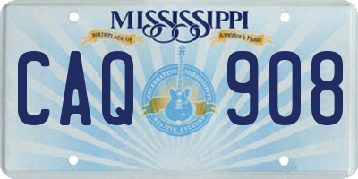 MS license plate CAQ908