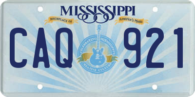 MS license plate CAQ921