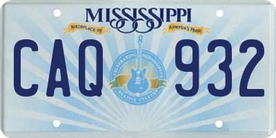 MS license plate CAQ932