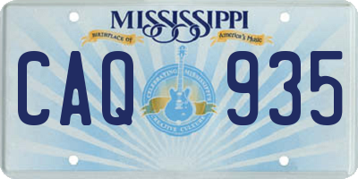 MS license plate CAQ935