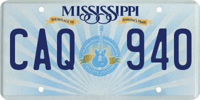 MS license plate CAQ940