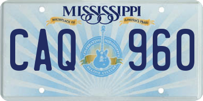 MS license plate CAQ960