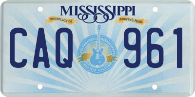MS license plate CAQ961