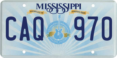MS license plate CAQ970