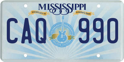 MS license plate CAQ990