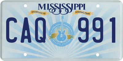 MS license plate CAQ991