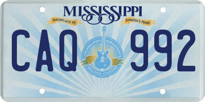 MS license plate CAQ992