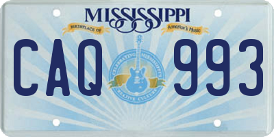 MS license plate CAQ993