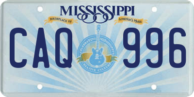 MS license plate CAQ996