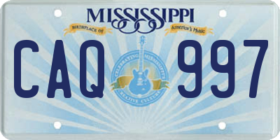 MS license plate CAQ997