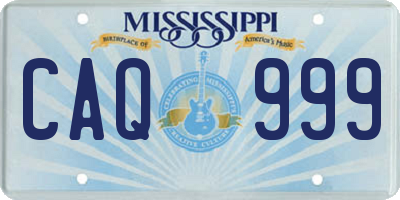 MS license plate CAQ999