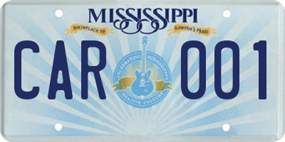 MS license plate CAR001