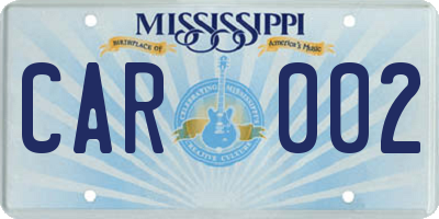 MS license plate CAR002