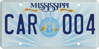 MS license plate CAR004
