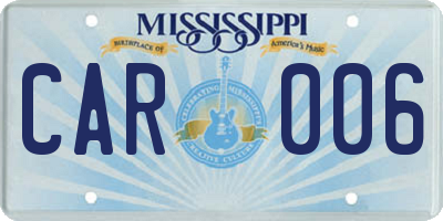 MS license plate CAR006