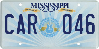 MS license plate CAR046