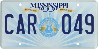 MS license plate CAR049