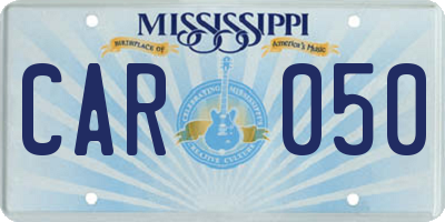 MS license plate CAR050
