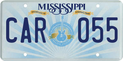 MS license plate CAR055