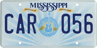 MS license plate CAR056