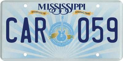 MS license plate CAR059