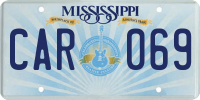 MS license plate CAR069