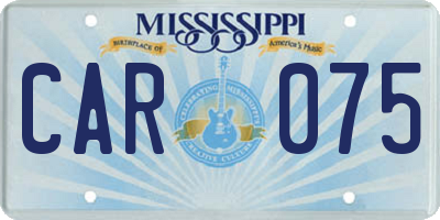 MS license plate CAR075