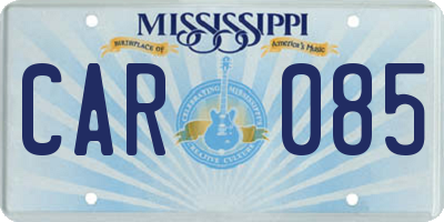 MS license plate CAR085