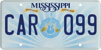 MS license plate CAR099