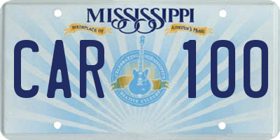 MS license plate CAR100