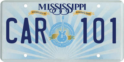 MS license plate CAR101