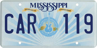 MS license plate CAR119