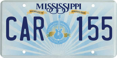 MS license plate CAR155