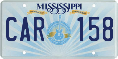 MS license plate CAR158