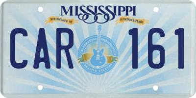 MS license plate CAR161