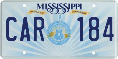 MS license plate CAR184