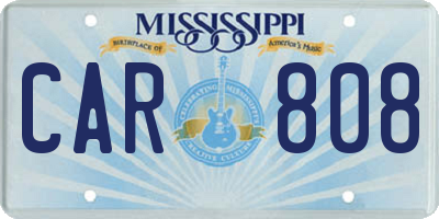MS license plate CAR808