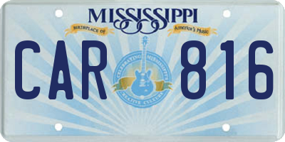 MS license plate CAR816