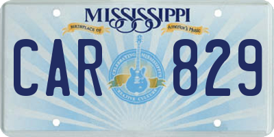 MS license plate CAR829