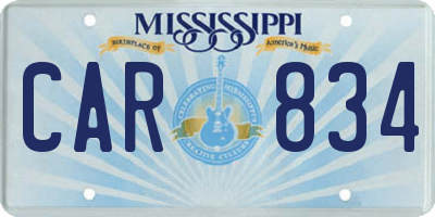 MS license plate CAR834