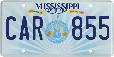 MS license plate CAR855